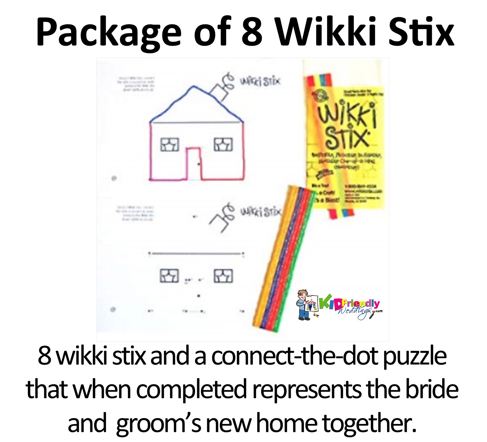 Kid Friendly Wedding Themed Wikki Stix - Secret Surprise Sack
