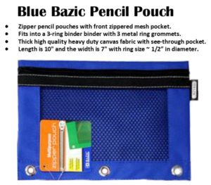 Blue Bazic Pencil Case