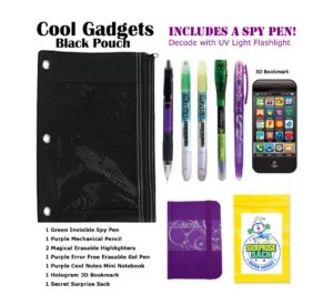 Black Pouch with Invisible Ink Spy Pen