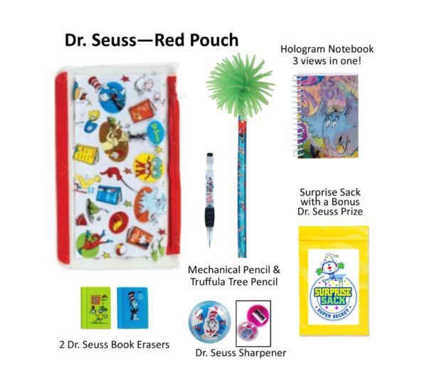 Dr. Seuss Red Pencil Pouch, Dr. Seuss Pencils, Dr. Seuss Gifts