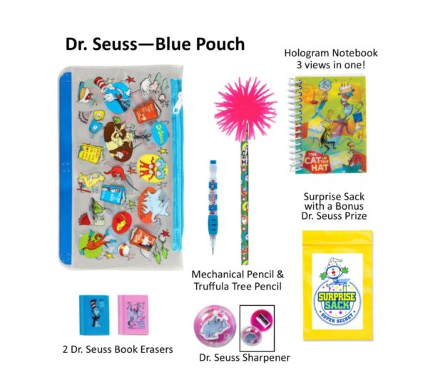 Dr. Seuss Blue Pencil Pouch, Dr. Seuss Pencils, Dr. Seuss Gifts