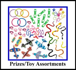 Prizes and Toy Assortments - Click on Icon for more information